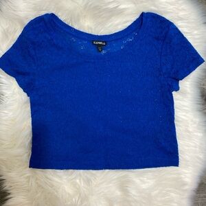 Blue lace crop top